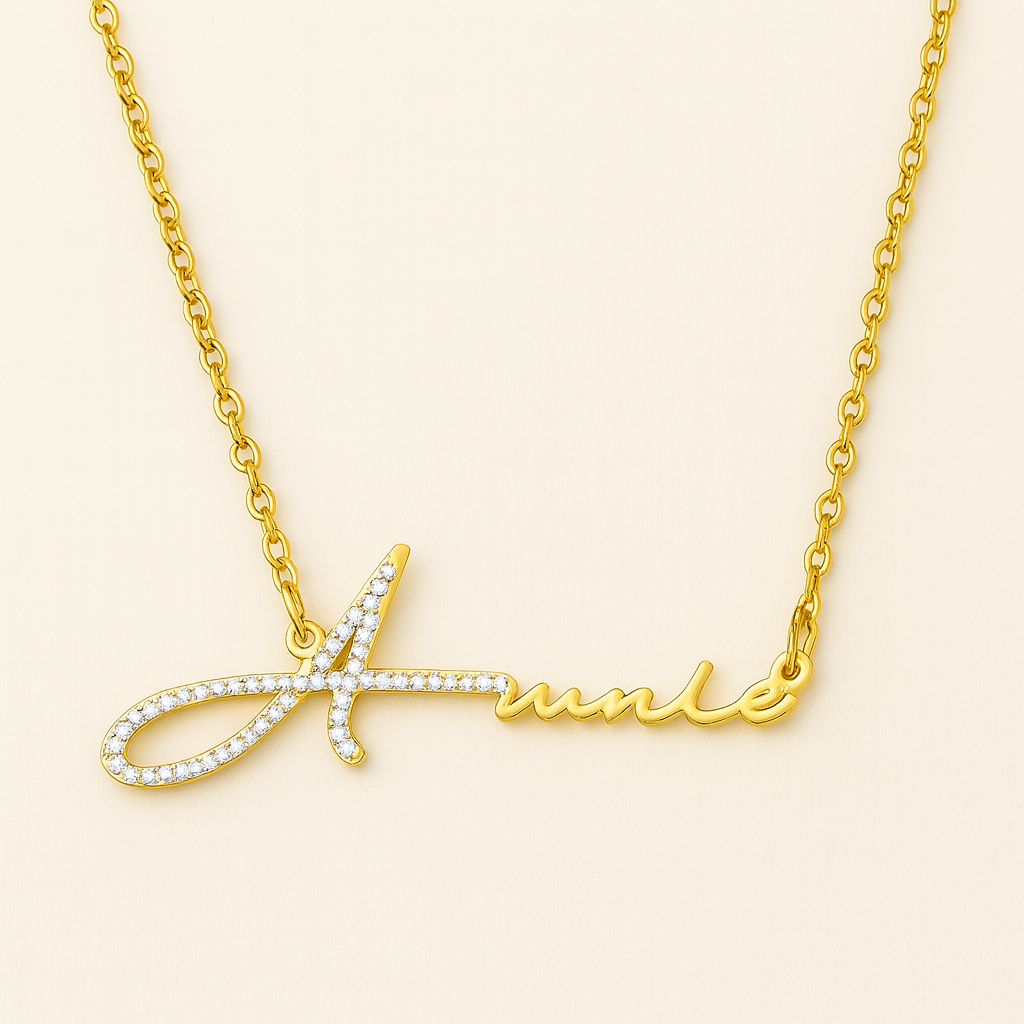 Name Necklace With Diamond