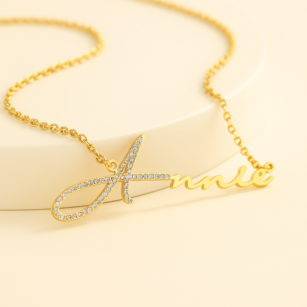 Name Necklace With Diamond