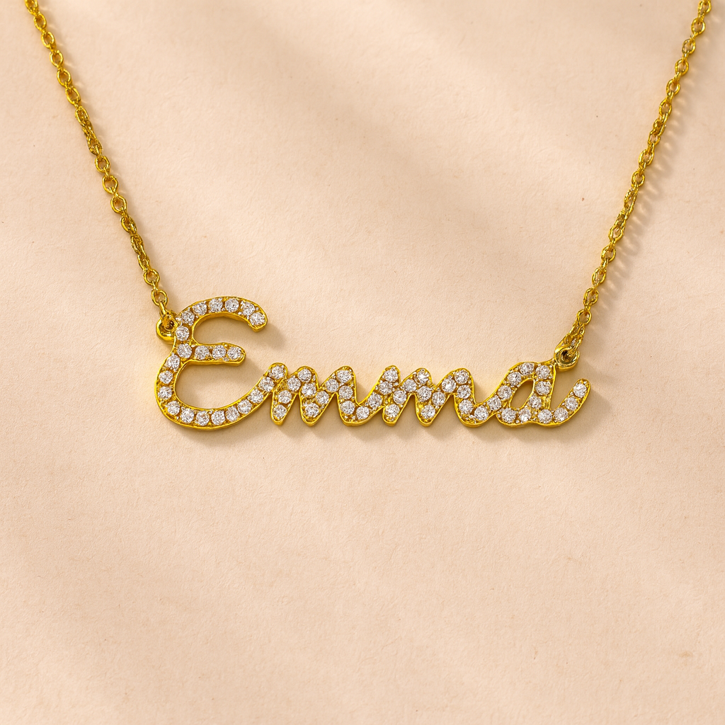Name Necklace With Cz Crystals