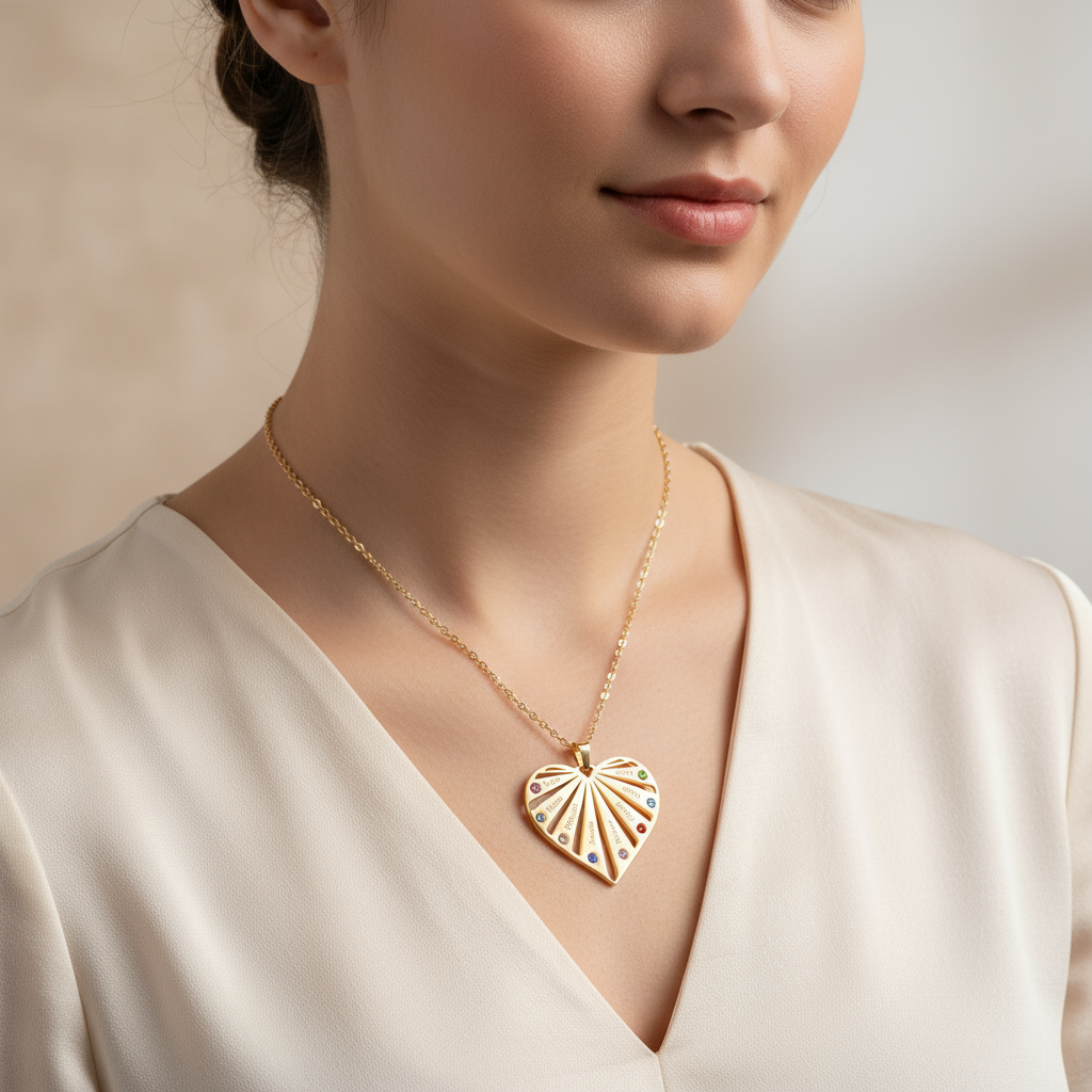 Birthstone Heart Necklace