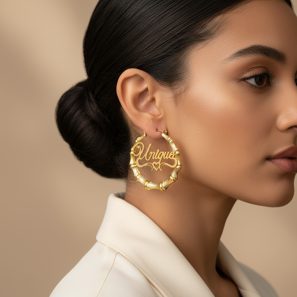 Bamboo Hoop Earrings